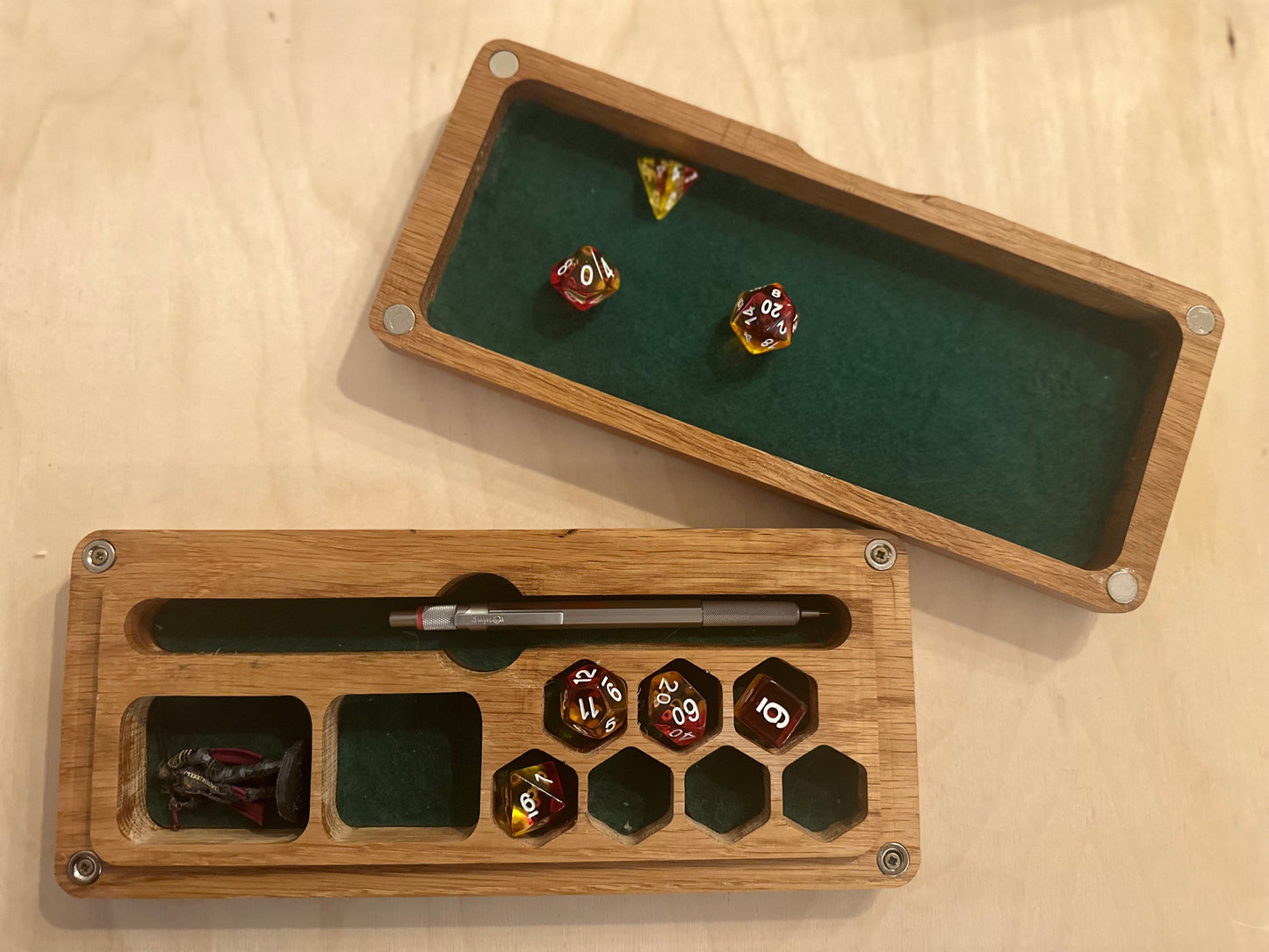 Dice bos, rektangular, tree compartments