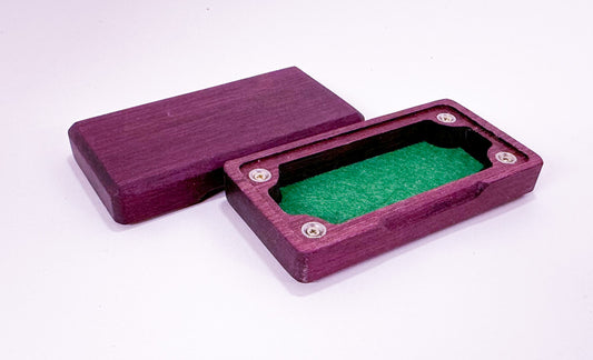 Micro dice box in purple heart